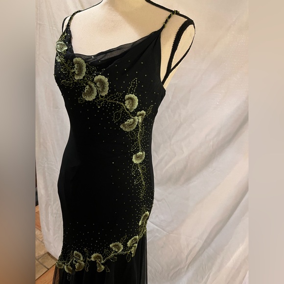 Vintage Y2K silk black beaded gown 🖤 - Picture 7 of 10